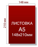 Листовки А5 1000 шт